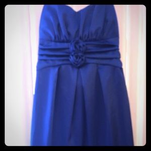 Silky royal blue cocktail dress